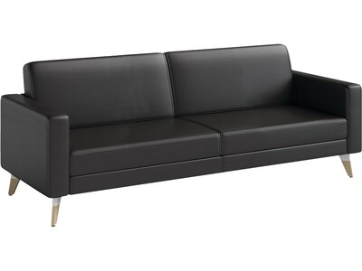 Safco Resi 77 Vinyl Lounge Sofa, Black (1730RESFEET4PKBL)