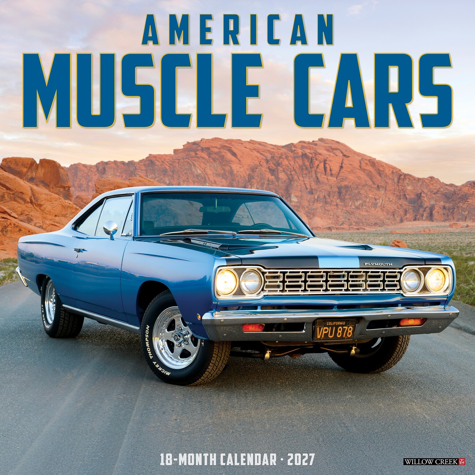 2027 Willow Creek American Muscle Cars 12 x 12 Monthly Wall Calendar, Assorted Colors (58732)