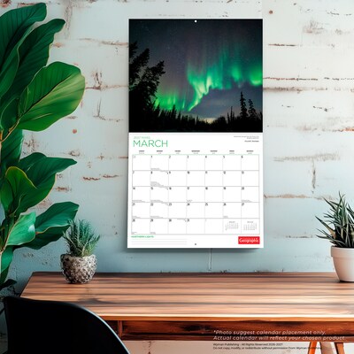 2027 BrownTrout Canadian Geographic Northern Lights 14" x 12" Monthly Wall Calendar, Assorted Colors (9781525617607)