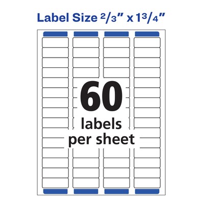 Avery Easy Peel Laser Return Address Labels, 2/3" x 1 3/4", White, 1,500 Labels/Pack (5195)