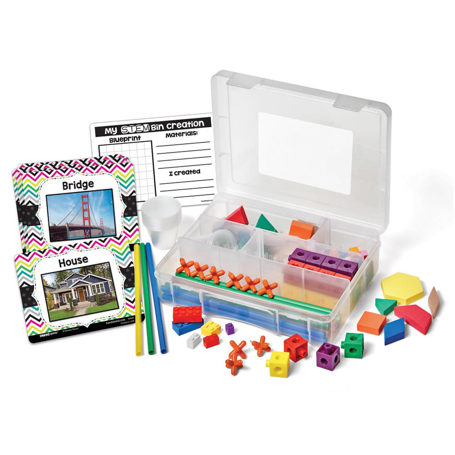 hand2mind STEM Bins Learn & Play Pack, 4 Packs/Set (93837)