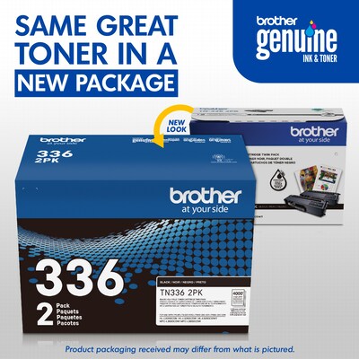 Brother TN-336 Black High Yield Toner Cartridge, 2/Pack  (TN3362PK)