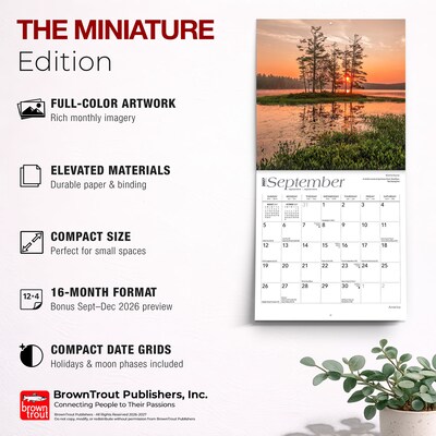 2027 BrownTrout America 7" x 7" Monthly Wall Calendar, Assorted Colors (9798330709526)