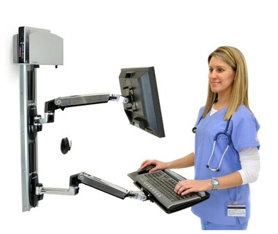 Ergotron LX Wall Mount System Polished Aluminum/Black (45-247-026)
