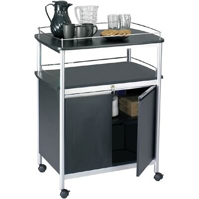 Safco® Mobile Beverage/Office Cart; with Locking Cabinet