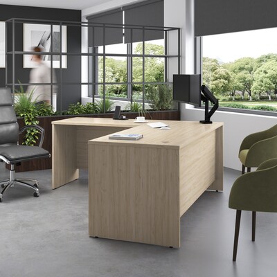 Bush Business Furniture Studio C 72"W L Shaped Desk with Return, Natural Elm (STC049NE)