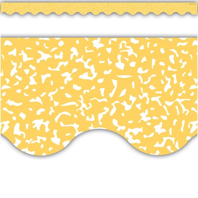 Teacher Created Resources Border Trim, 2.19" x 2.92', Composition Yellow Scalloped, 12/Pack, 6 Packs/Bundle (TCR9315-6)