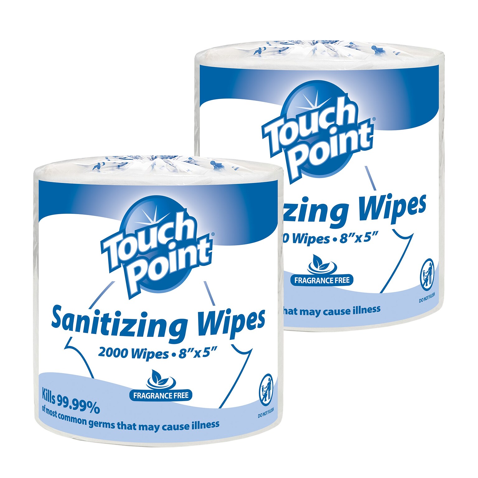 Touch Point Sanitizing Wipes Refill, 2000 Wipes/Container, 2/Carton (WS2000FF)