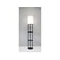 Adesso Charging Station 66.5" Black Floor Lamp with White Drum Shade (3116-01)
