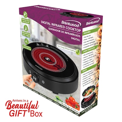 Brentwood Select 1300-Watt Countertop Infrared Single Burner, Black (TS-383DBK)