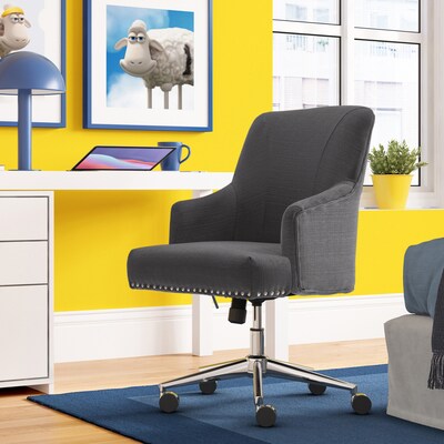 Serta Style Leighton Fabric Swivel Home Office Chair, Graphite (47925B)