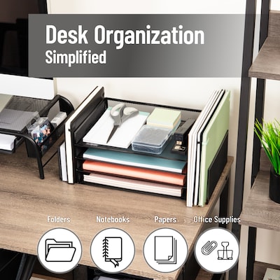 Mind Reader Metal Front Loading Letter Tray, Letter Size, Black (4TSIDE2-BLK)