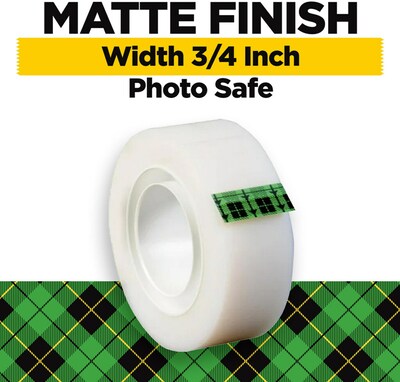 Scotch Magic Tape, Invisible, 3/4 in x 1000 in, 10 Tape Rolls, Clear, Refill, Home Office and Back to School Classroom Supplies