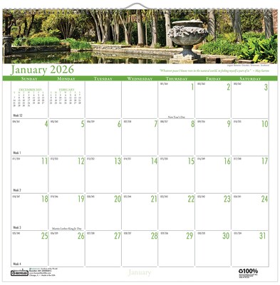 2026 House of Doolittle Garden 12 x 12 Monthly Wall Calendar (301-26)