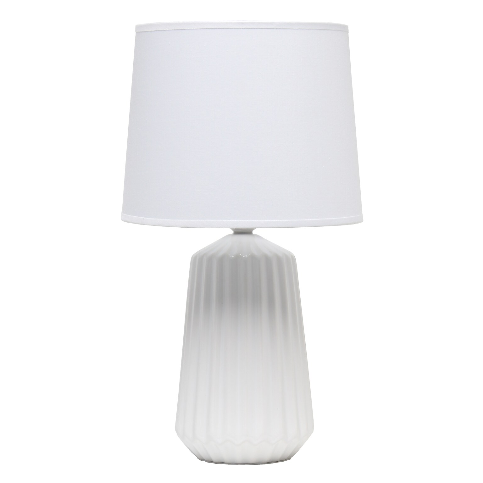 Simple Designs Off White Pleated Base Table Lamp (LT1119-OFF)