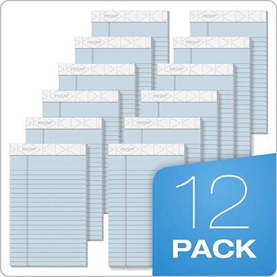 TOPS Prism+ Writing Notepads, 5" x 8", Narrow Ruled, Blue, 50 Sheets/Pad, 12 Pads/Pack (63020)