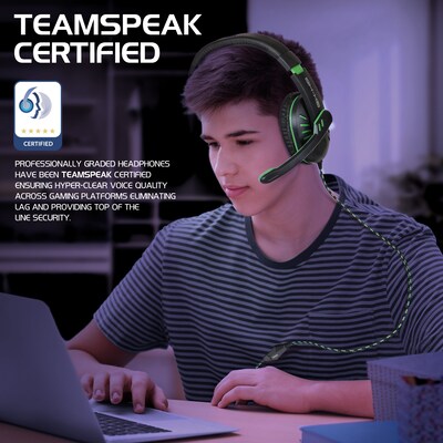 ENHANCE GX-H5 Noise Cancelling Stereo Gaming Headset, 3.5mm, Green (ENGXH50100GNWS)