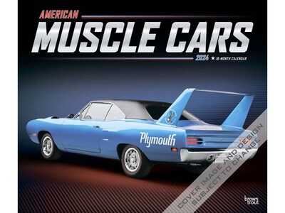 2024 BrownTrout American Muscle Cars OFFICIAL 14 x 12 Monthly Wall Calendar (9781975466411)