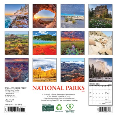 2025 Willow Creek National Parks 7 x 7 Monthly Wall Calendar  (45879)