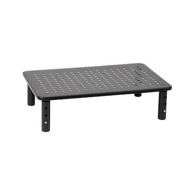 Mind Reader Adjustable Monitor Stand and Ventilated Laptop Riser, Black (4LEGMET-BLK)