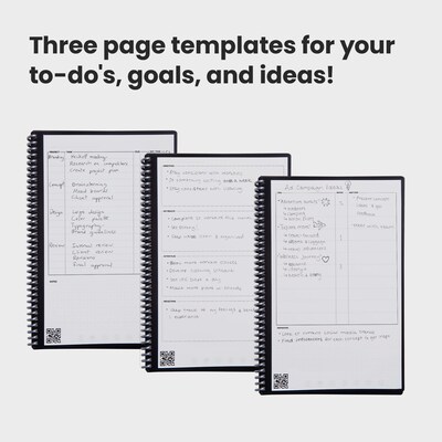 Rocketbook Fusion Reusable Notebook Planner Combo, 6" x 8.8", 42 Sheets, Black (EVRF-E-RC-A-FR)