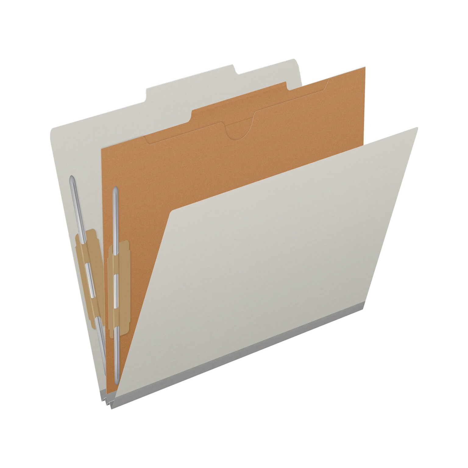 Medical Arts Press Pressboard Classification Folder, 1-Divider, 2 Expansion, Letter Size, Gray, 10/Box (DV-T42-14-3GRY-PKT)