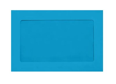 JAM Paper Window Envelope, 6 x 9, Pool Blue, 100/Pack (0223933B)