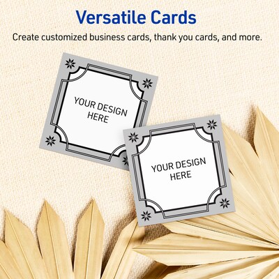 Avery Silver-Metallic Black Matte Blank Card, White, 120/Pack (S00-FKG)
