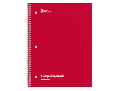 Quill Brand® Premium 1-Subject Notebook, 8 x 10.5, Wide Ruled, 70 Sheets, Assorted Colors (27615M-