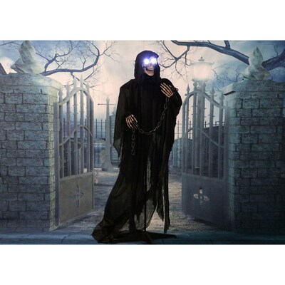 Haunted Hill Farm Life-Size Animatronic Grim Reaper with Chain (HHRPR-2FLSA)