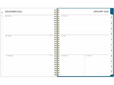 2025 Blue Sky Bakah Blue 8.5 x 11 Weekly & Monthly Planner, Plastic Cover, White/Blue (137261-25)