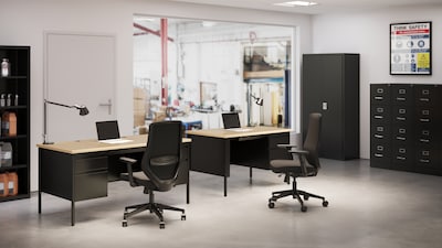 Hirsh Commercial 4-Drawer Vertical File Cabinet, Letter Size, Lockable, 52"H x 15"W x 22"D, Black (17787)