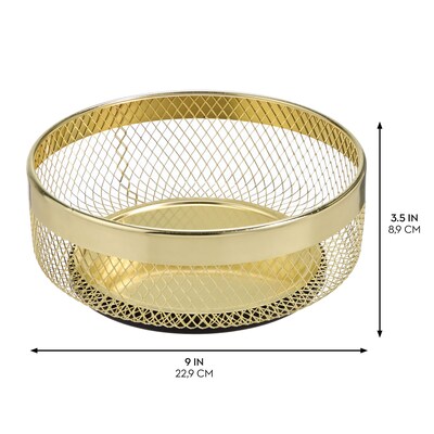 iDESIGN Metal Mesh Lazy Susan Organizer, Soft Brass (25965)