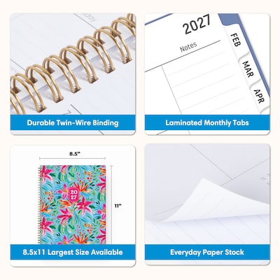 2027 Blue Sky 8.5" x 11" Weekly & Monthly Planner, Parkertin (164274)