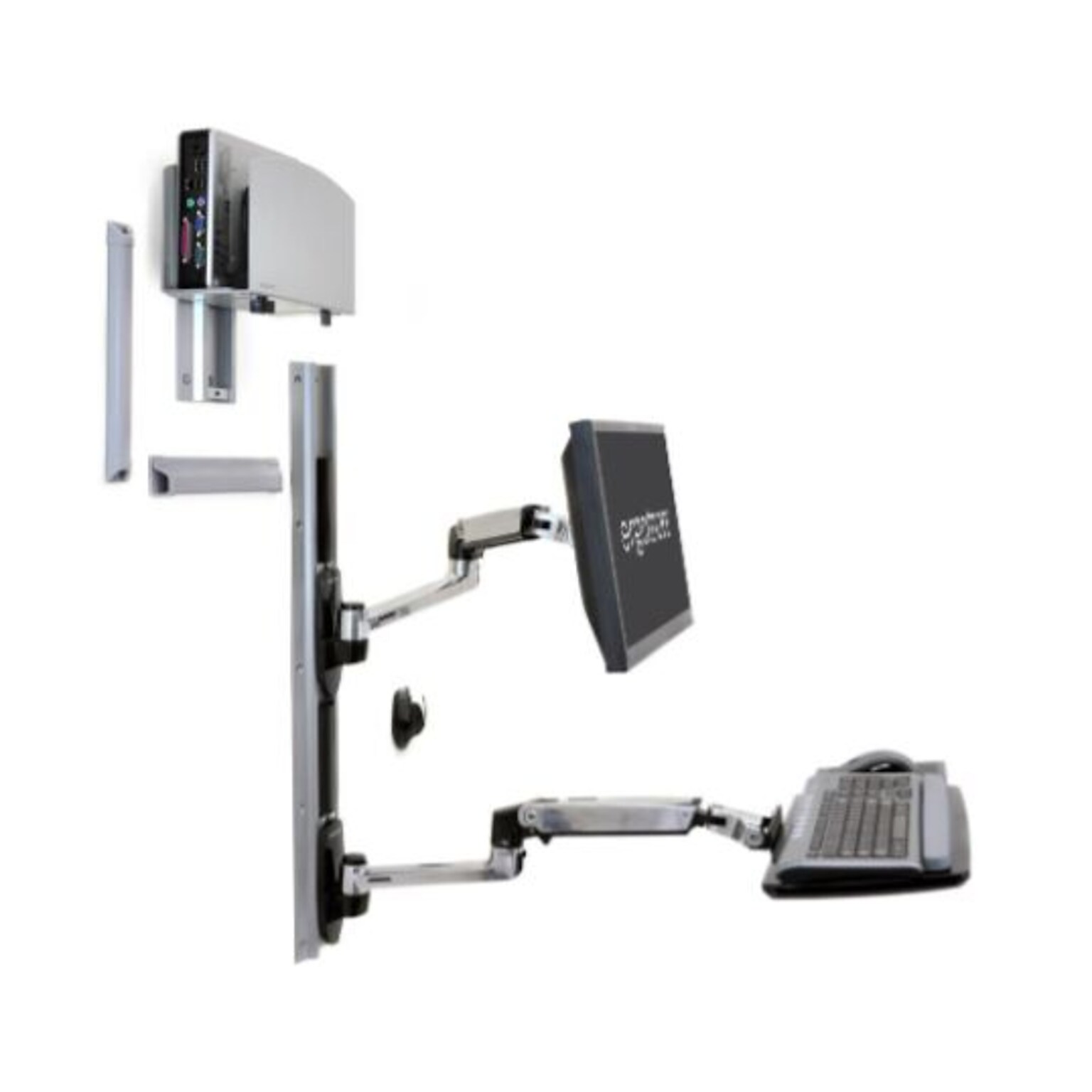 Ergotron LX Wall Mount System Polished Aluminum/Black (45-247-026)