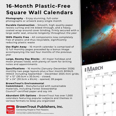 2026 BrownTrout Astronomy 12" x 12" Monthly Wall Calendar (9798330702169)
