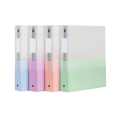 Oxford 1 1/2 3-Ring Flexible Poly Binders, Assorted, 4/Pack (91091)
