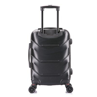 DUKAP Zonix 20" Hardside Carry-On Suitcase, 4-Wheeled Spinner, TSA Checkpoint Friendly, Black (DKZON00S-BLK)