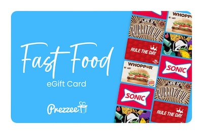$5 Prezzee Fast Food eGift Card - 5 Top Brands