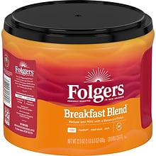 Folgers Breakfast Blend Ground Coffee, Light Roast, 22.6 oz. (2550020529)