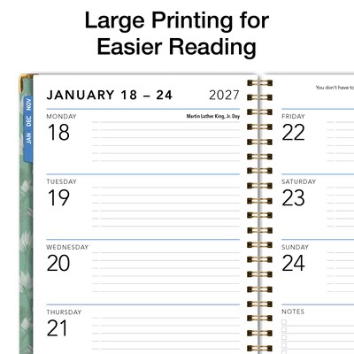 2027 Excello Brands 9 x 11.3 Weekly & Monthly Standard Planner, Paperboard Cover, Whispering Meadow (LGPRT-CY27-8511-86)