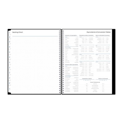 2025-2026 Blue Sky 8.5" x 11" Academic Year Weekly & Monthly Planner, Plastic Cover, Solid Black (134433-A26)