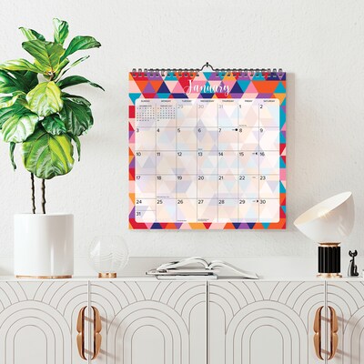2027 Willow Creek Geometric 7.5 x 9.5 Monthly Wall Calendar, Assorted Colors (65594)