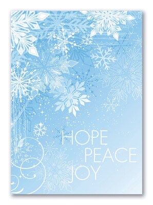 Custom Icy Flurries Cards, with Envelopes, 5 x 7  Holiday Card, 25 Cards per Set