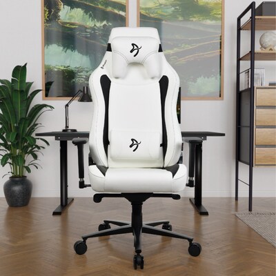 Arozzi Vernazza XL SoftPU Faux Leather Ergonomic Racing Gaming Chair, White (VERNAZZA-XL-SPU-WT)
