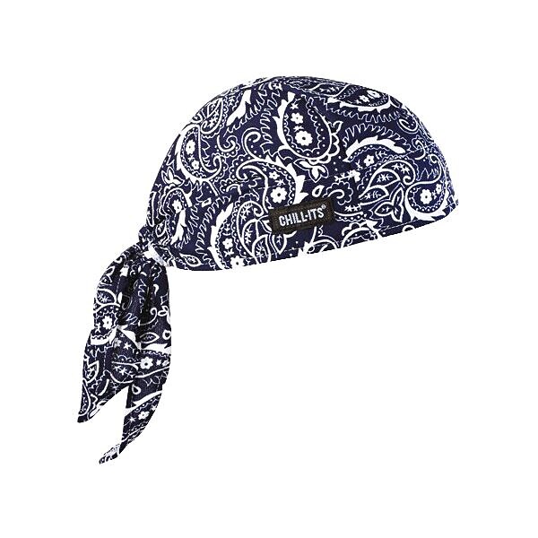 Ergodyne Chill-Its 6615 High-Performance Cooling Bandana, Navy Western, One Size, 6/Carton (12480)
