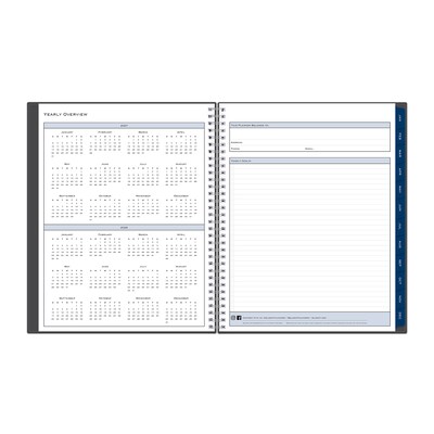 2027 Blue Sky Passages 8.5" x 11" Calendar Year Weekly & Monthly Standard Planner, Plastic Cover, Charcoal (100008-27)