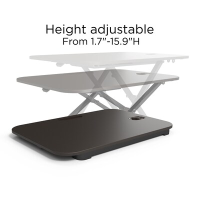 Union & Scale™ FlexFit™ 27W Manual Rectangular Adjustable Desk Converter, Black (UN45516-CC)