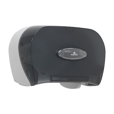 Georgia-Pacific Two Roll Side-by-Side Covered Bathroom Tissue Dispenser, Translucent Smoke (59206)