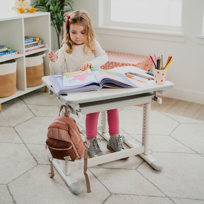 Mount-It! 26"W Kid's Desk with Chair, Gray (MI-10201)